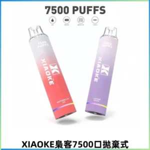 XIAOKE梟客7500Puffs跑馬燈拋棄式電子煙 可充電一次性